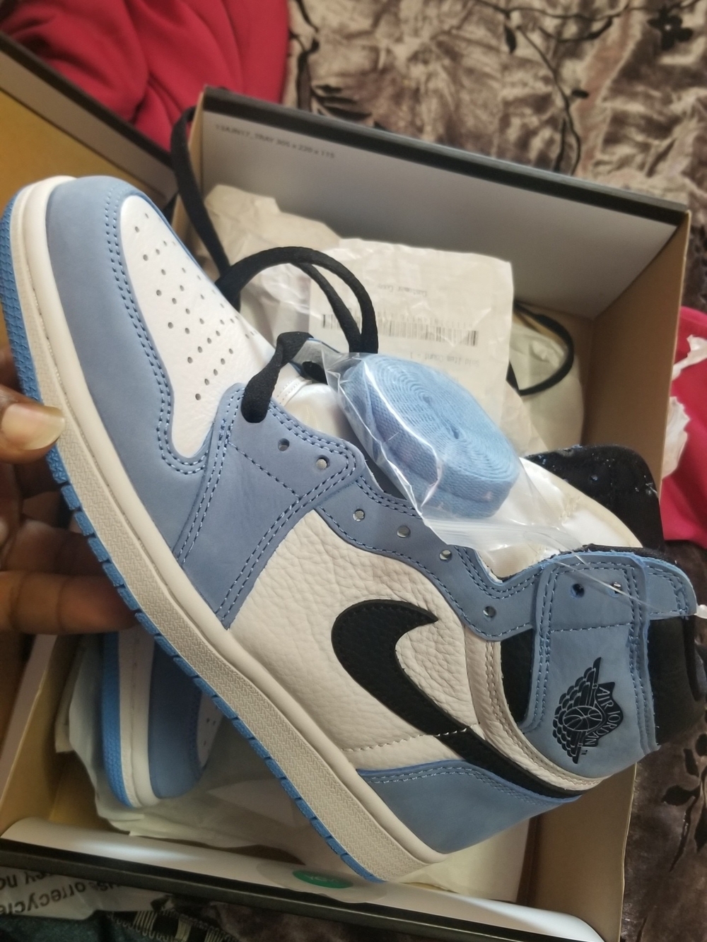 Nike Air Jordan 1 High - White, Light Blue & Black